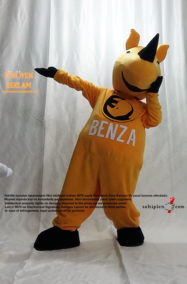 Gergedan Maskot Kostümü / BENZA maskot kostümü