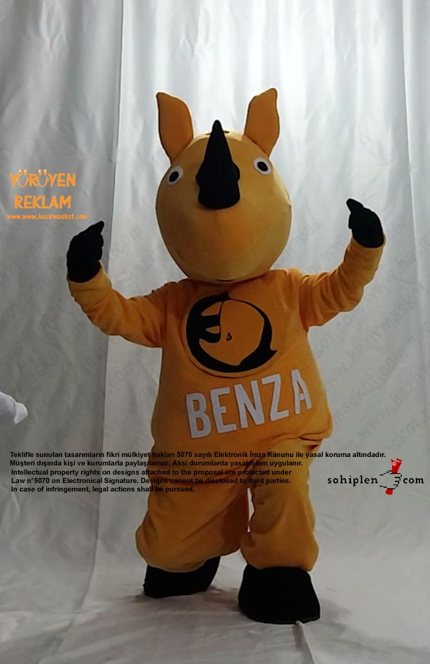 Gergedan Maskot Kostümü / BENZA maskot kostümü