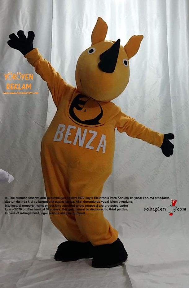 Gergedan Maskot Kostümü / BENZA maskot kostümü