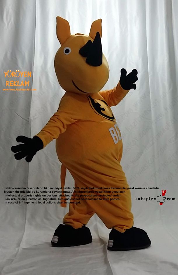 Gergedan Maskot Kostümü / BENZA maskot kostümü