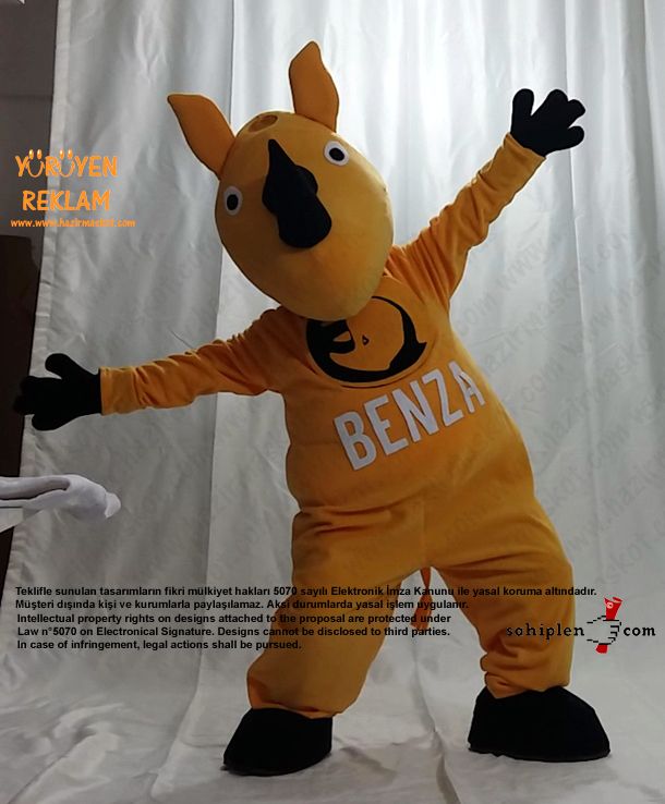 Gergedan Maskot Kostümü / BENZA maskot kostümü