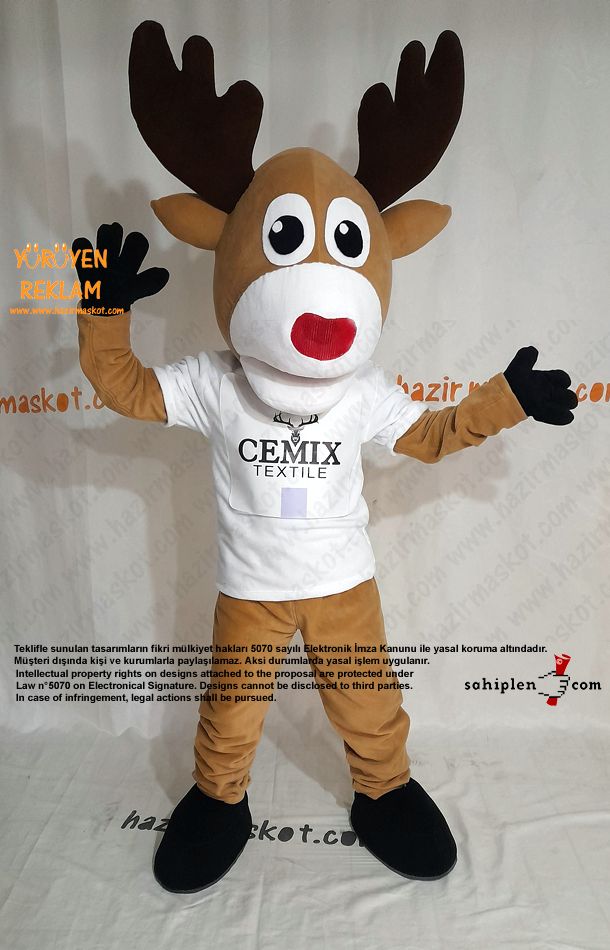 Geyik Maskot Kostümü / CEMİX Tekstil maskot kostümü