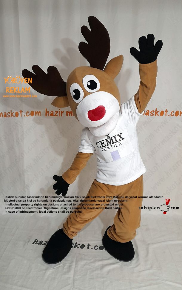 Geyik Maskot Kostümü / CEMİX Tekstil maskot kostümü