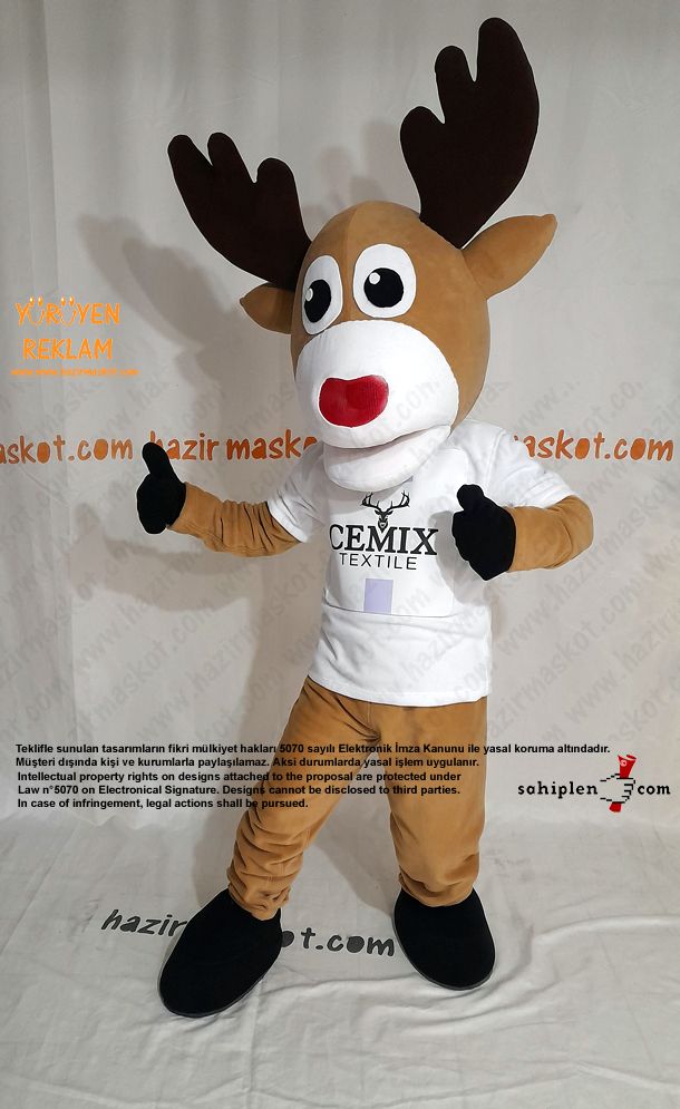 Geyik Maskot Kostümü / CEMİX Tekstil maskot kostümü