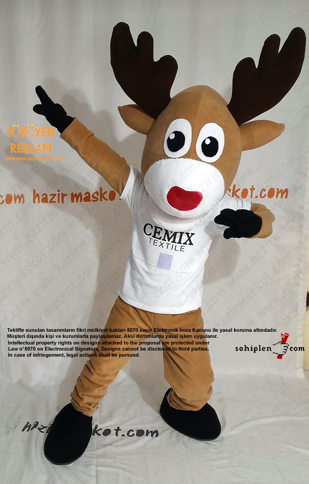 Geyik Maskot Kostümü / CEMİX Tekstil maskot kostümü