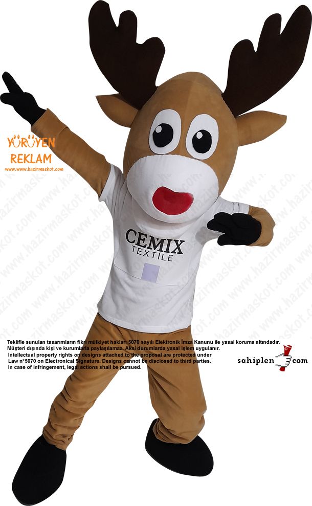 Geyik Maskot Kostümü / CEMİX Tekstil maskot kostümü