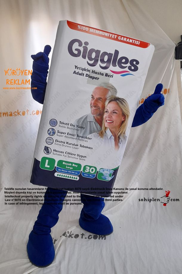 Giggles Yetişkin Bezi Maskot Kostümü maskot kostümü