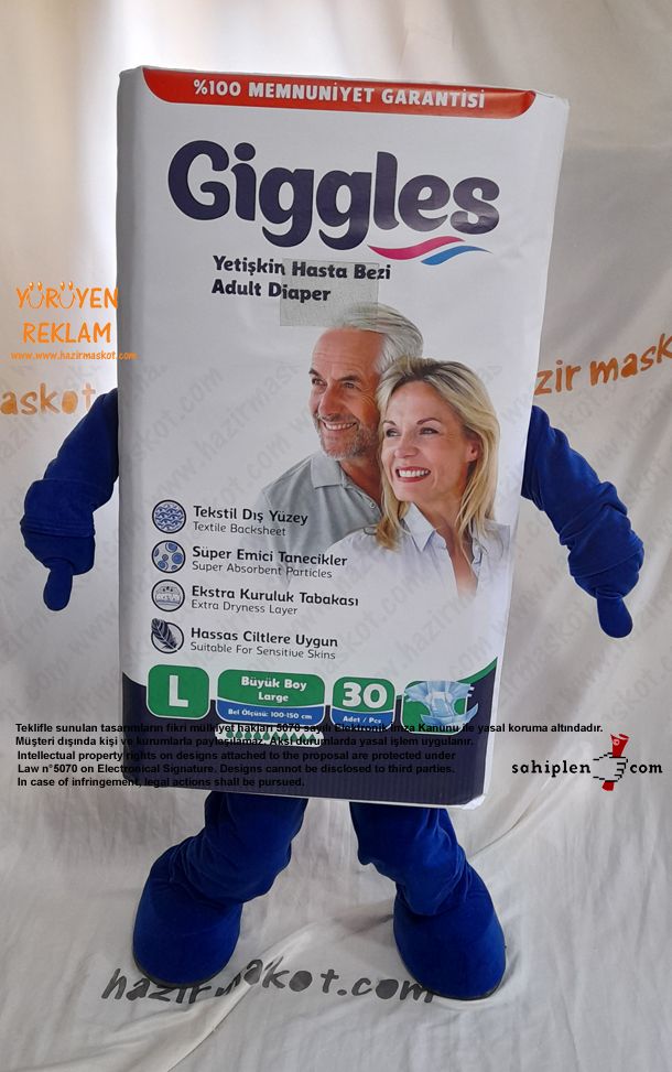 Giggles Yetişkin Bezi Maskot Kostümü maskot kostümü