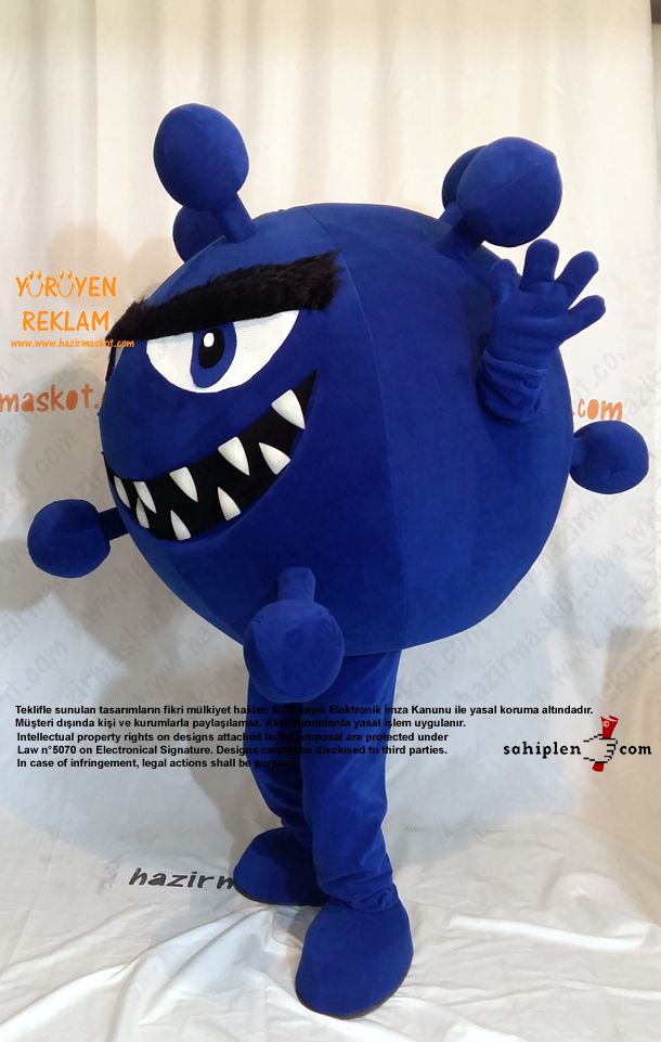 Virüs maskot kostümü / Roche Türkiye maskot kostümü