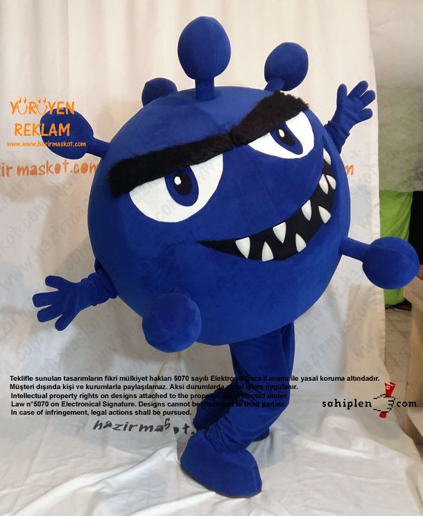 Virüs maskot kostümü / Roche Türkiye maskot kostümü