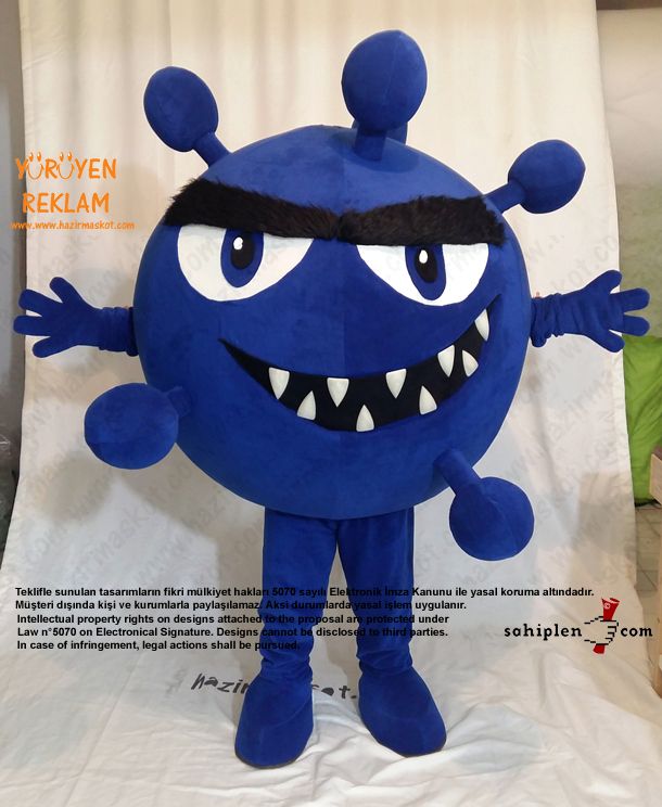Virüs maskot kostümü / Roche Türkiye maskot kostümü