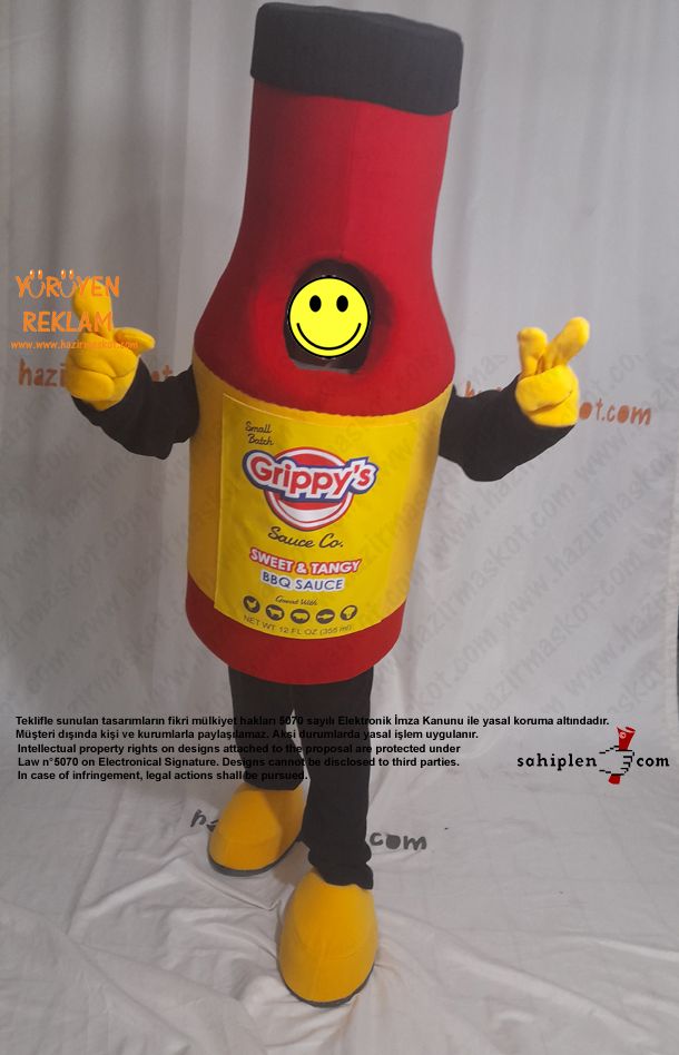 Grippy's Sauce Mascot Costume/ Sos Şişesi Maskot kostümü maskot kostümü