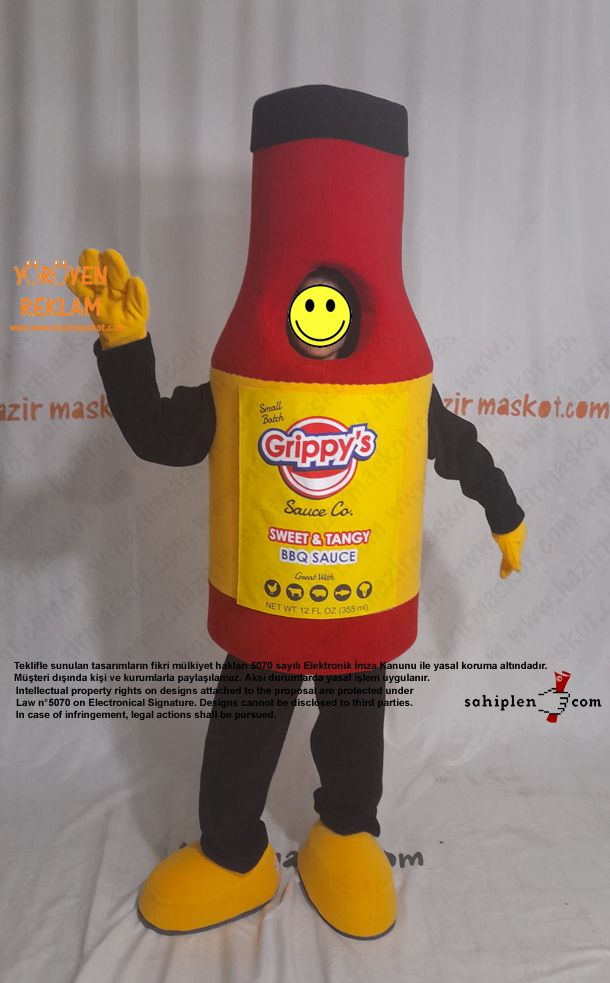 Grippy's Sauce Mascot Costume/ Sos Şişesi Maskot kostümü maskot kostümü