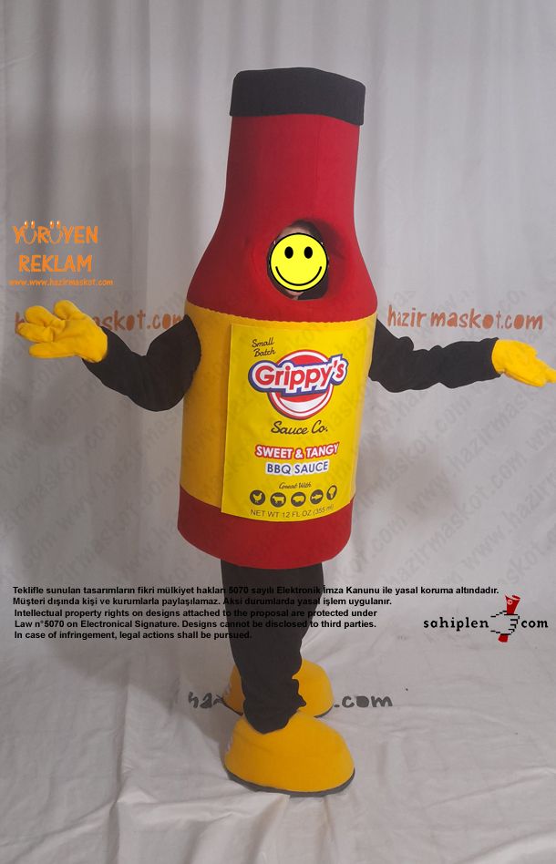 Grippy's Sauce Mascot Costume/ Sos Şişesi Maskot kostümü maskot kostümü