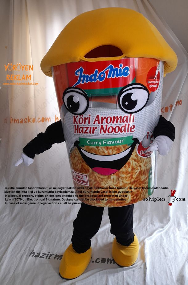indoMie Noddle Maskot Kostümü maskot kostümü