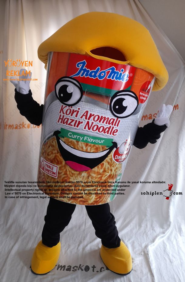 indoMie Noddle Maskot Kostümü maskot kostümü