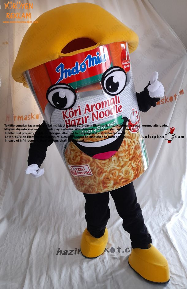 indoMie Noddle Maskot Kostümü maskot kostümü