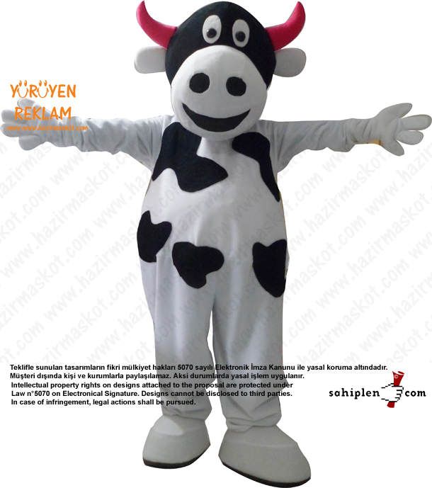 İnek maskot kostümü maskot kostümü