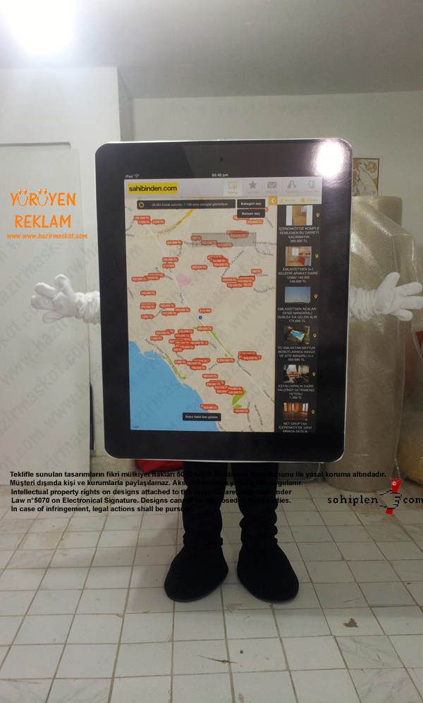 iPad maskot kostümü maskot kostümü