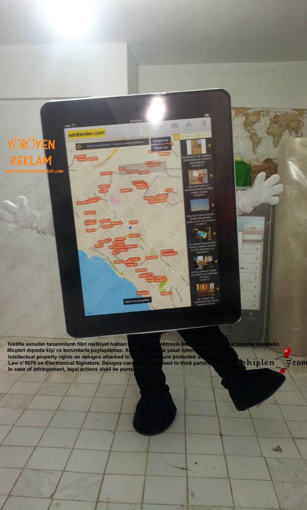 iPad maskot kostümü maskot kostümü