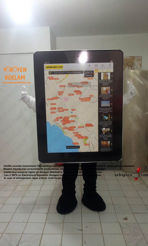 iPad maskot kostümü maskot kostümü