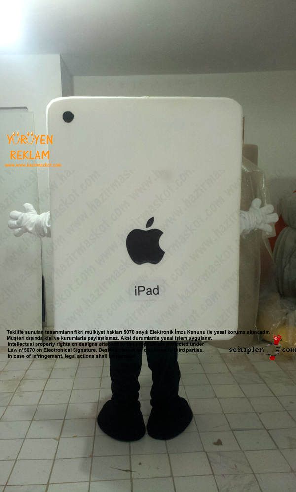 iPad maskot kostümü maskot kostümü