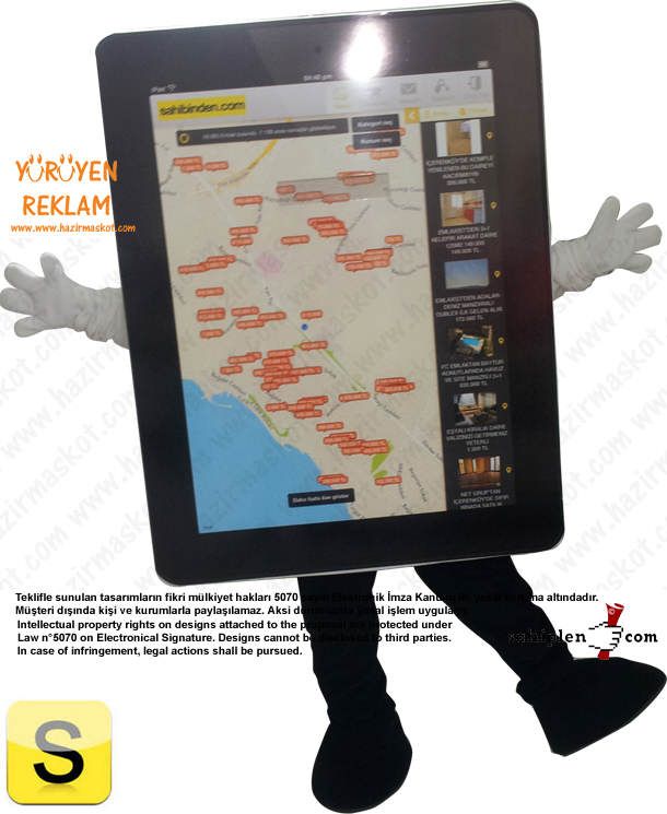 iPad maskot kostümü maskot kostümü