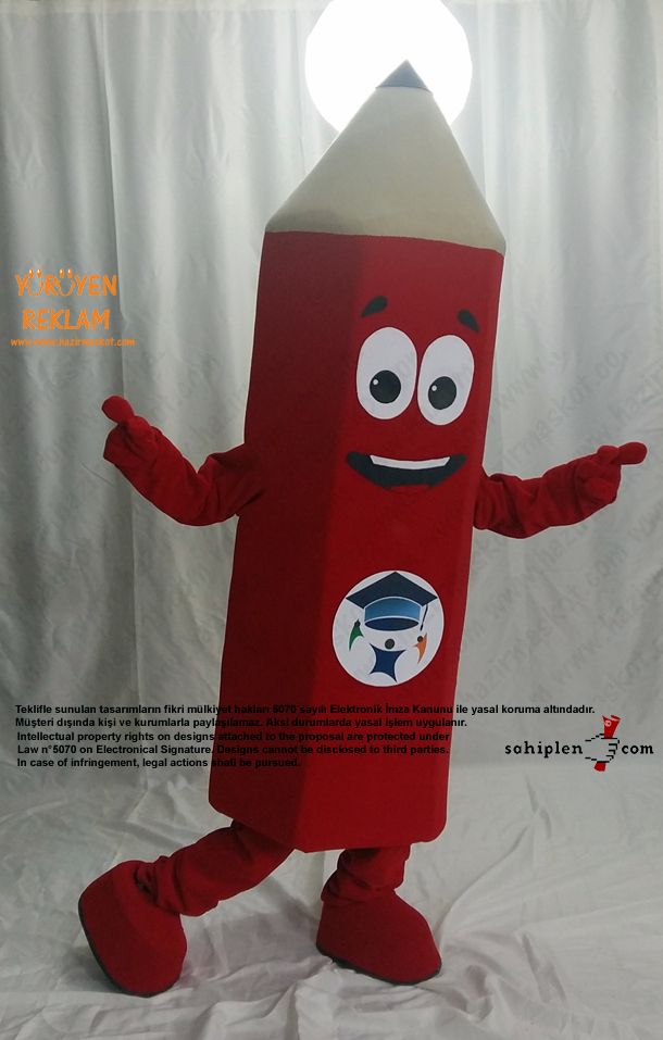 Kalem Maskot Kostümü / Şirinada maskot kostümü