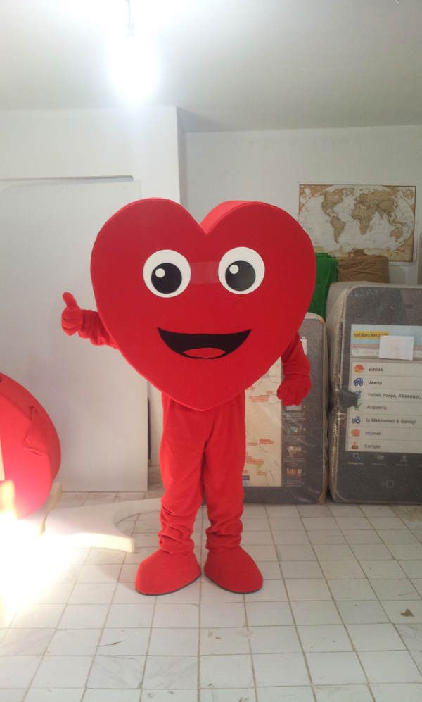 Kalp Maskotu / f2f/ Vodafone maskot kostümü