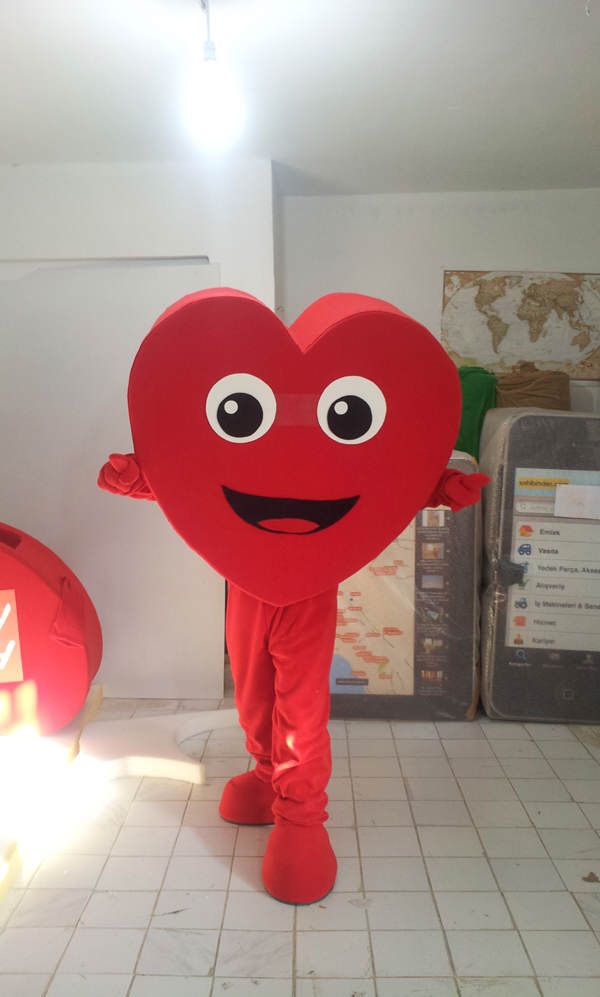 Kalp Maskotu / f2f/ Vodafone maskot kostümü