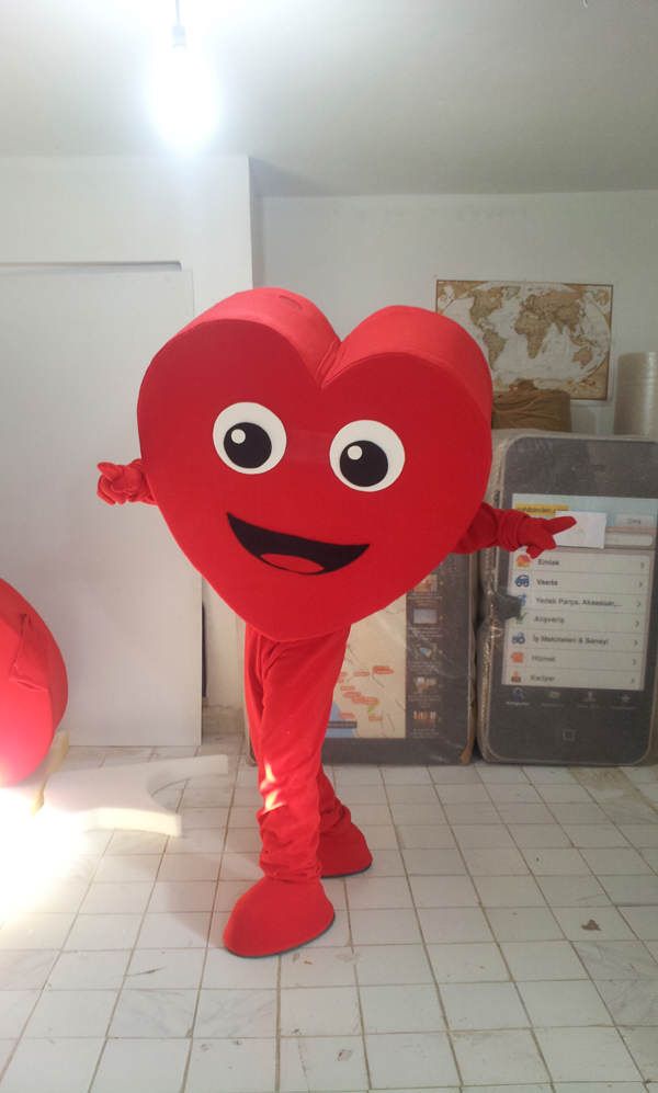Kalp Maskotu / f2f/ Vodafone maskot kostümü