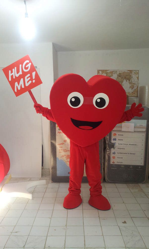 Kalp Maskotu / f2f/ Vodafone maskot kostümü