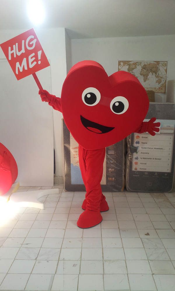 Kalp Maskotu / f2f/ Vodafone maskot kostümü