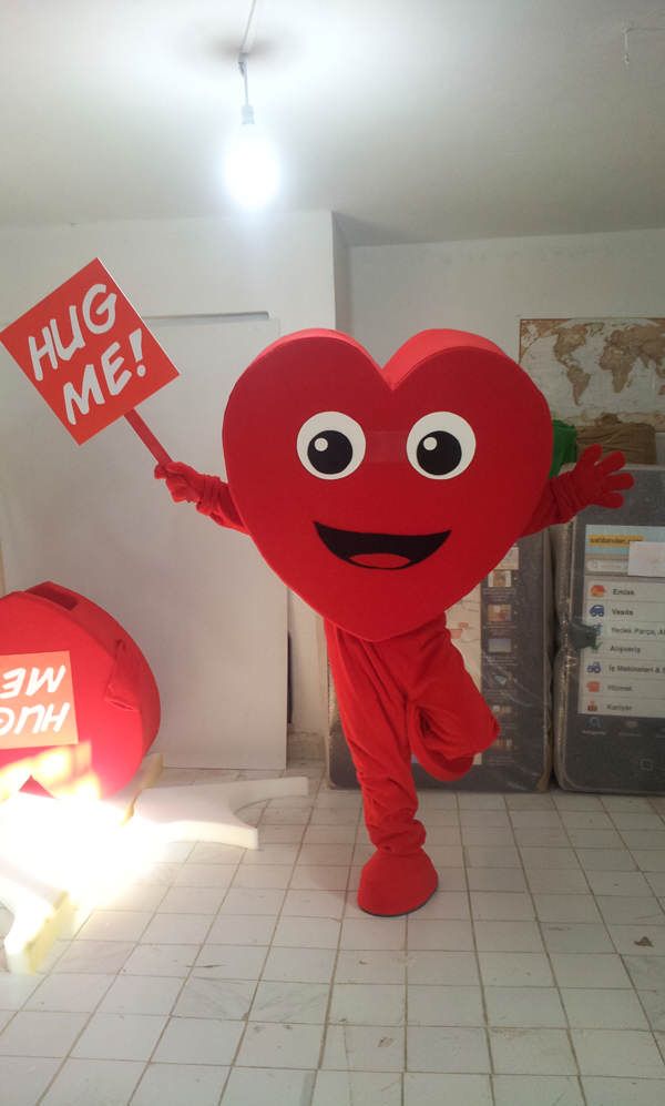 Kalp Maskotu / f2f/ Vodafone maskot kostümü