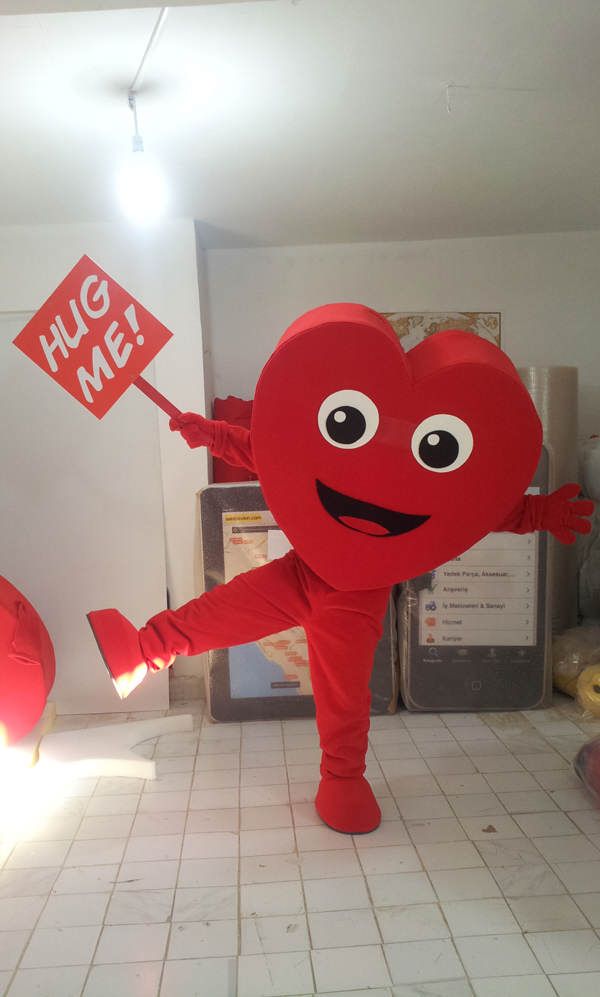 Kalp Maskotu / f2f/ Vodafone maskot kostümü