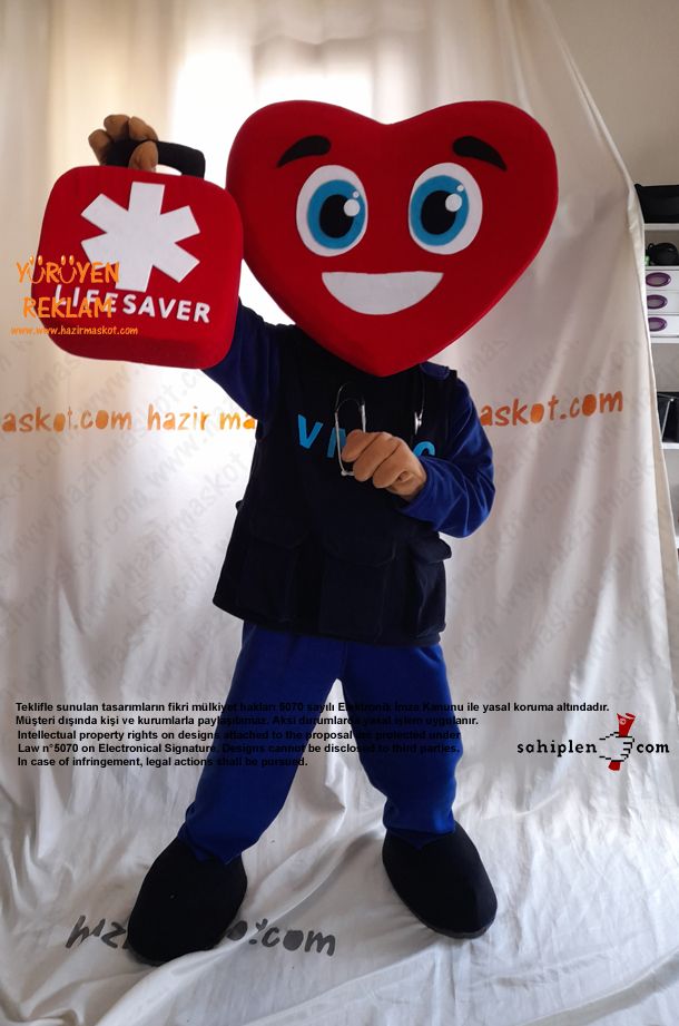 Kalp Kafa Doktor Maskot / Amerika maskot kostümü