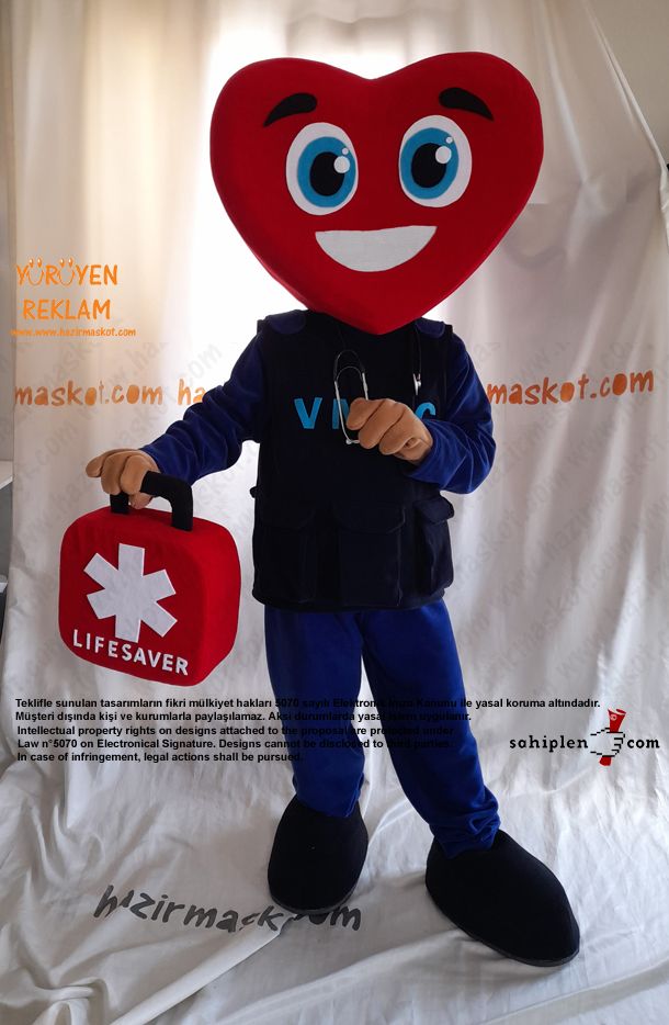 Kalp Kafa Doktor Maskot / Amerika maskot kostümü