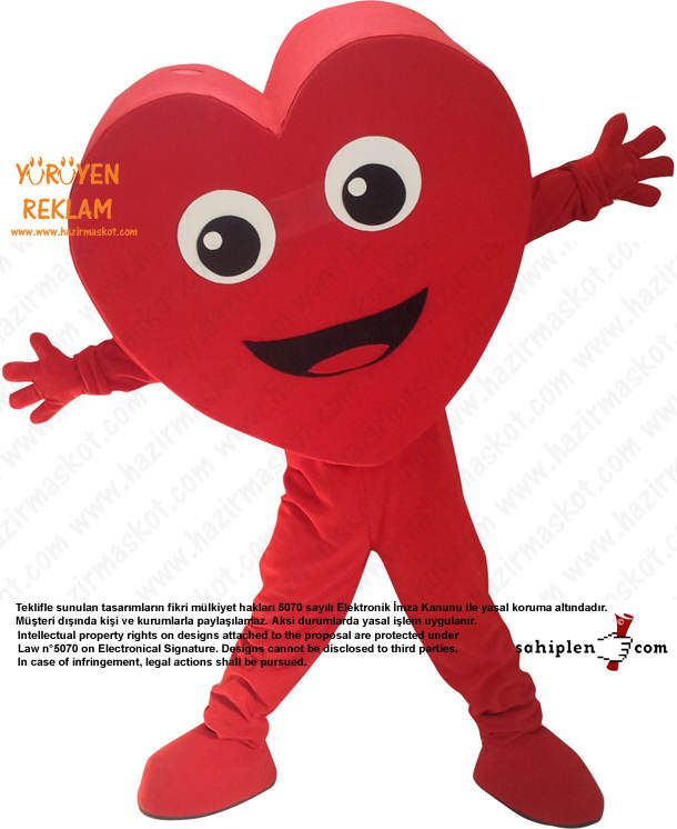 Kalp Maskotu / f2f/ Vodafone maskot kostümü