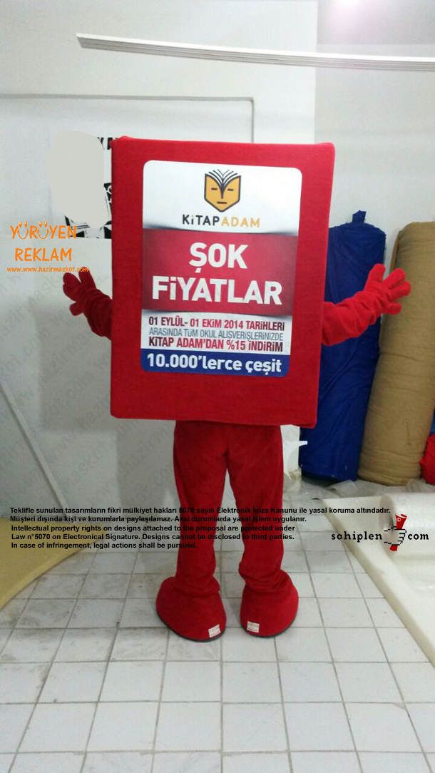 Kitap Adam Maskot maskot kostümü