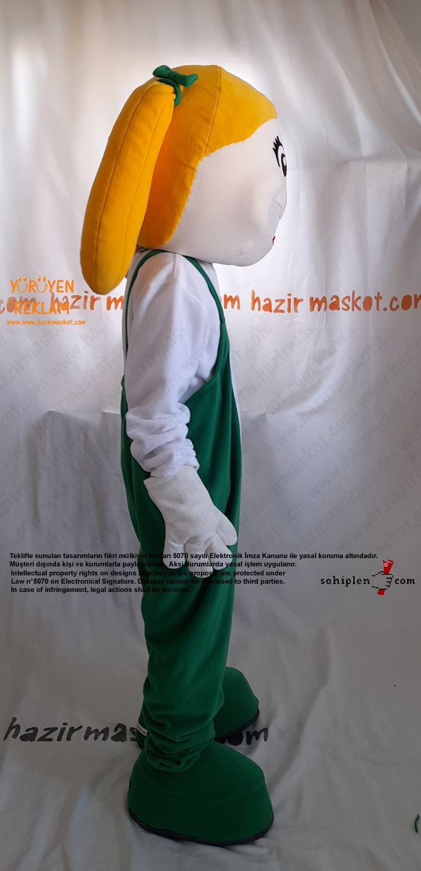 Kız Çocuk Maskot Kostümü / Geri Dönüşüm Sancaktepe Belediyesi maskot kostümü