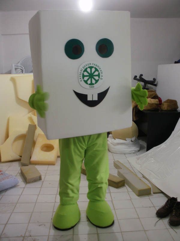 Küp şeker maskot kostümü maskot kostümü