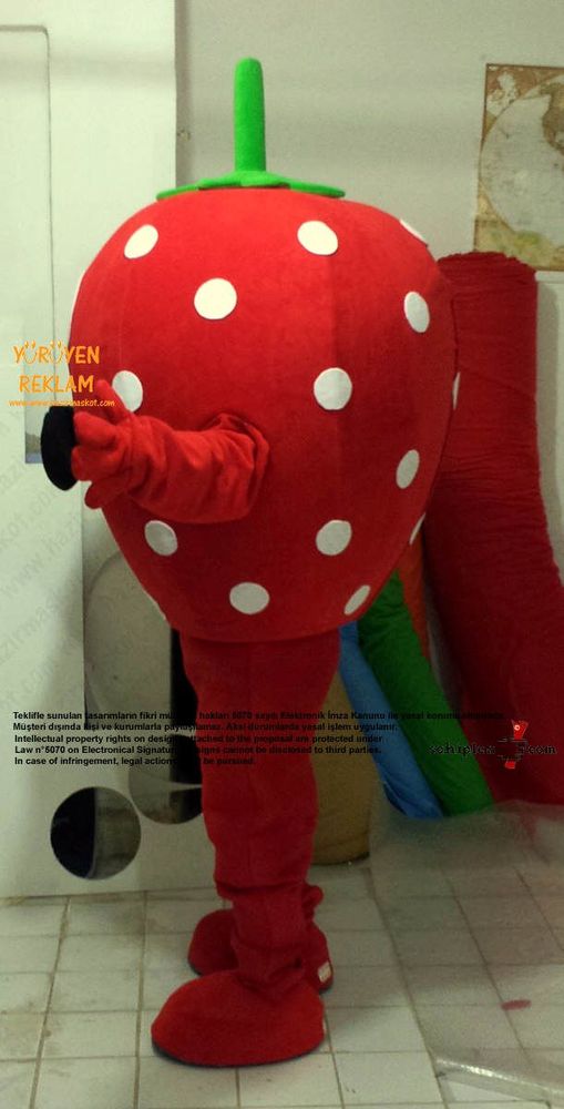 Çilek Maskot Kostümü maskot kostümü
