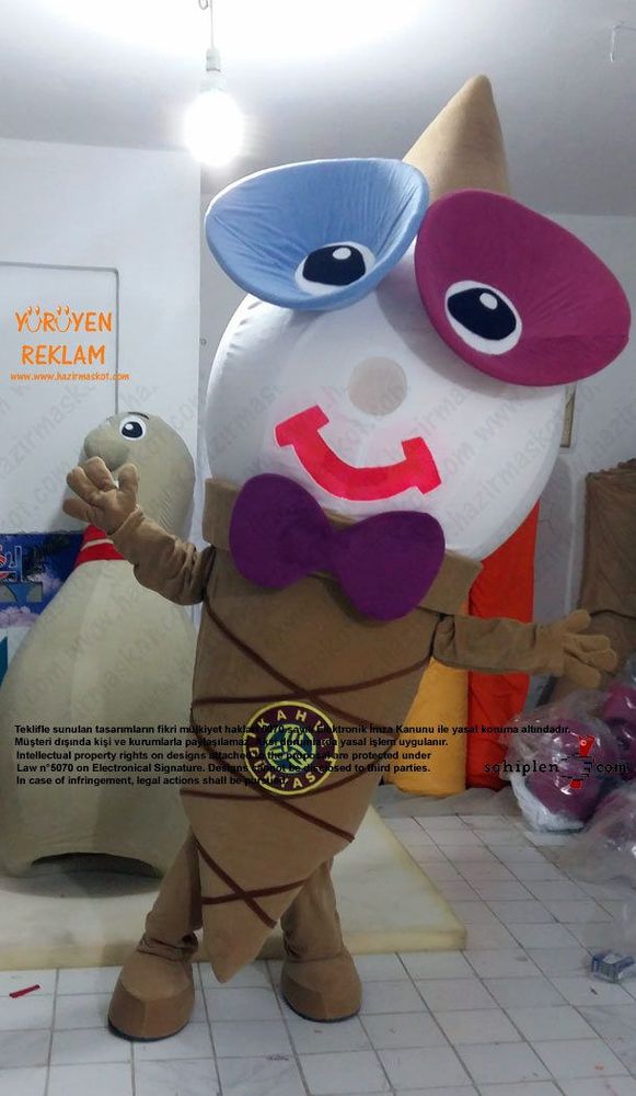 Dondurma Maskot Kostümü / Ice Cream Mascot Costume / Kahve Dünyası maskot kostümü