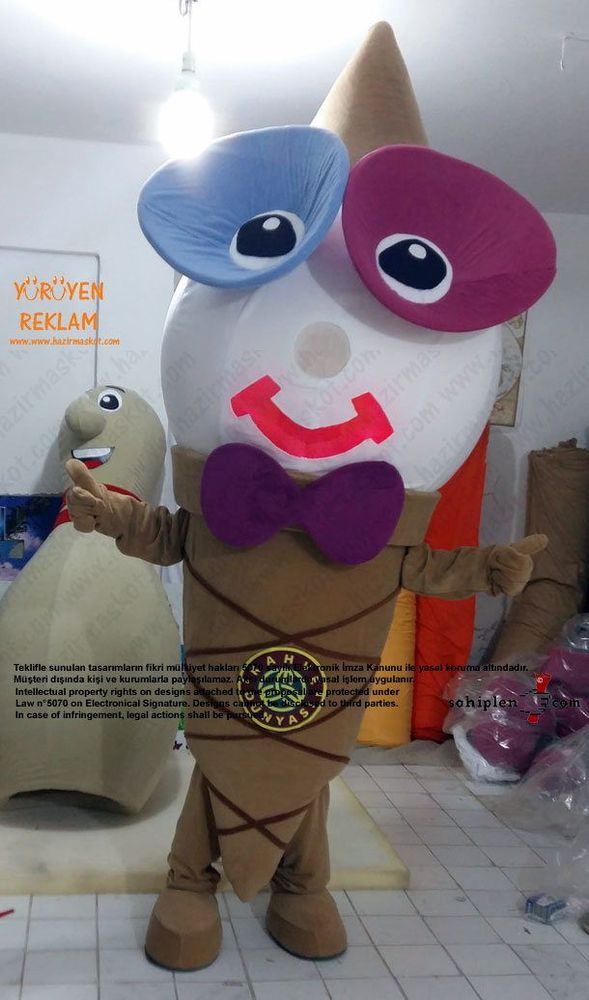 Dondurma Maskot Kostümü / Ice Cream Mascot Costume / Kahve Dünyası maskot kostümü