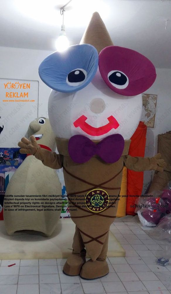 Dondurma Maskot Kostümü / Ice Cream Mascot Costume / Kahve Dünyası maskot kostümü
