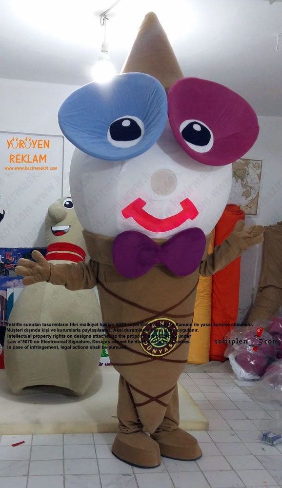Dondurma Maskot Kostümü / Ice Cream Mascot Costume / Kahve Dünyası maskot kostümü