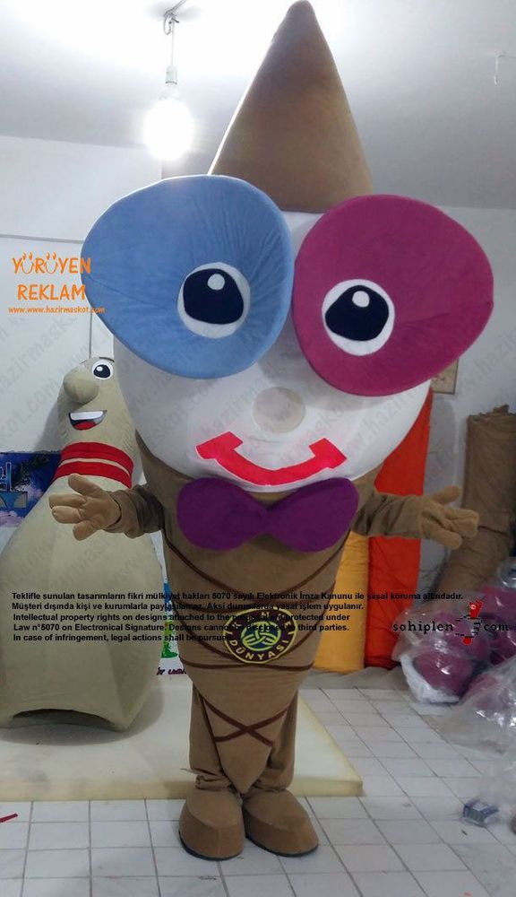 Dondurma Maskot Kostümü / Ice Cream Mascot Costume / Kahve Dünyası maskot kostümü