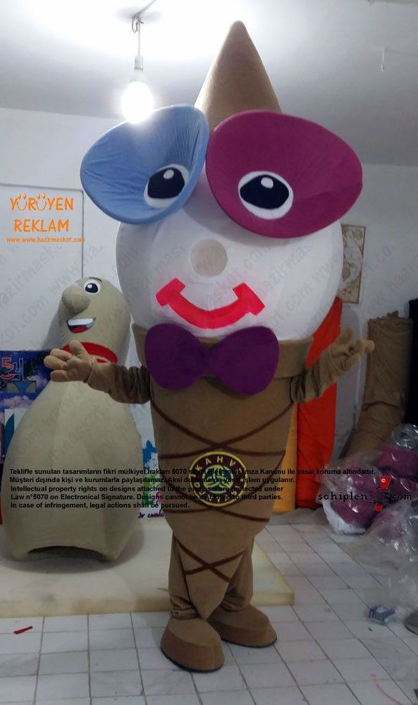 Dondurma Maskot Kostümü / Ice Cream Mascot Costume / Kahve Dünyası maskot kostümü