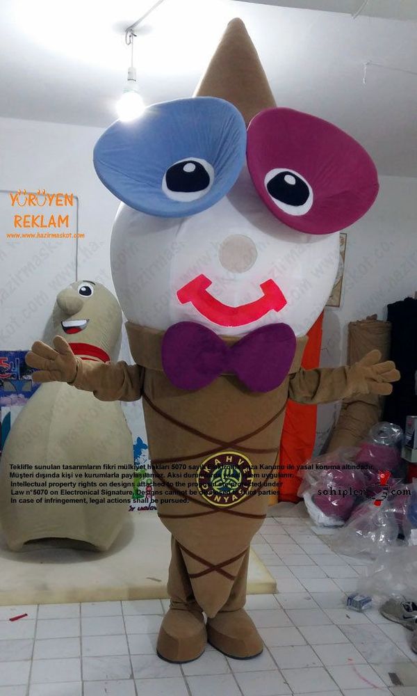 Dondurma Maskot Kostümü / Ice Cream Mascot Costume / Kahve Dünyası maskot kostümü