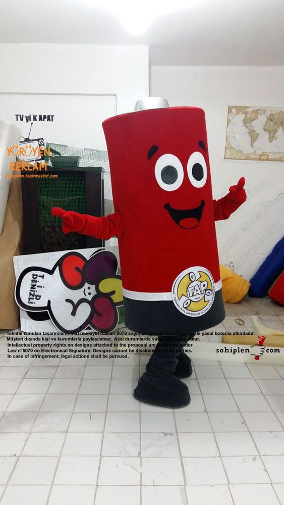 Pil Maskot kostümü / TAP maskot kostümü